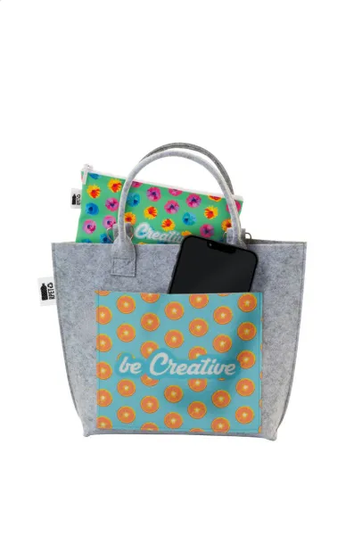 CreaFelt Cross personalizirana RPET torba za preko ramena Bijela Siva