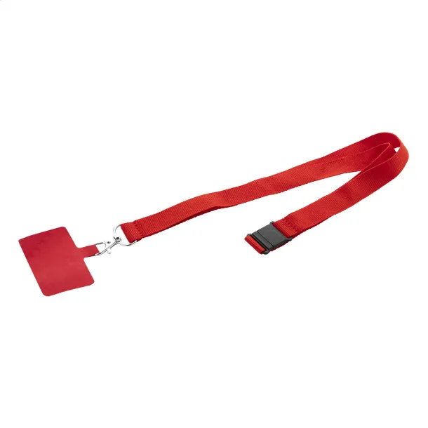 Revent Call RPET mobile holder lanyard Red