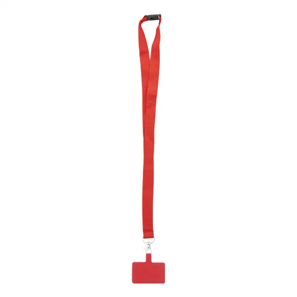 Revent Call RPET mobile holder lanyard Red