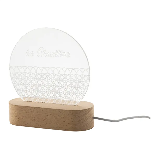 Woodify LED svjetlosni trofej, pentagon Prozirno Prirodna