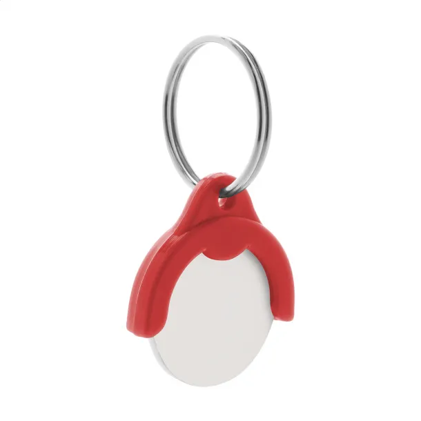 Token trolley coin keyring Red