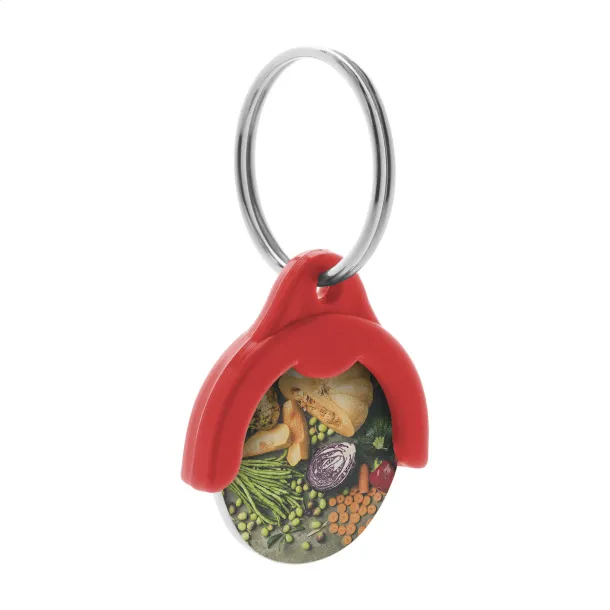 Token trolley coin keyring Red