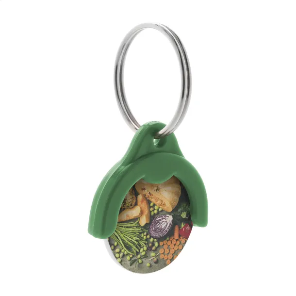 Token trolley coin keyring Green