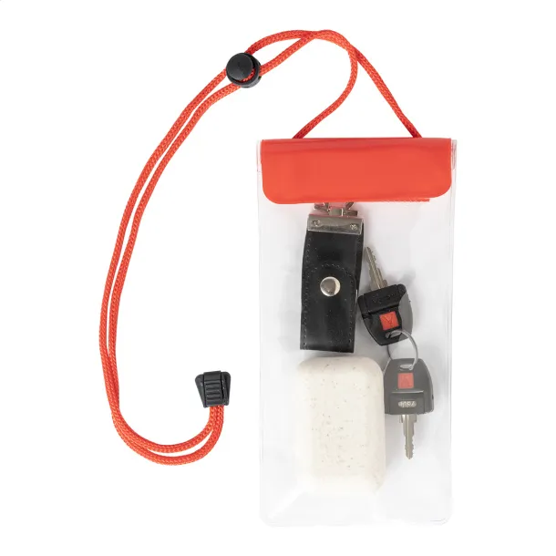 Splash waterproof mobile case Red Transparent