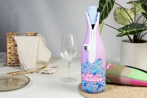 VinoPrint RPET futrola za hlađenje vinske boce Bijela