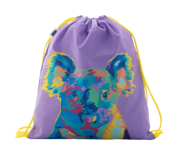 CreaDraw Kids RPET custom drawstring bag for kids Yellow White