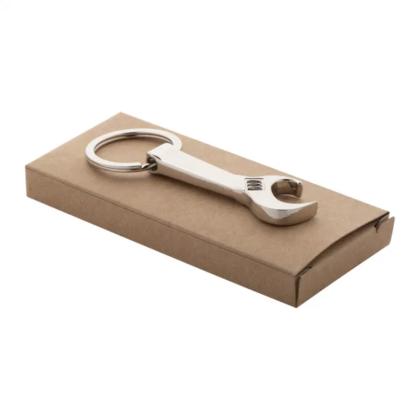Spanner bottle opener keyring Silver