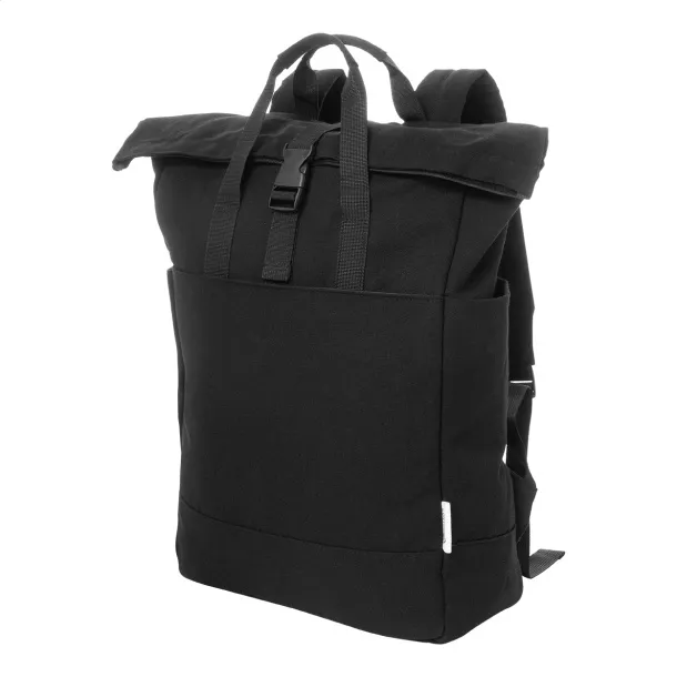 Rebyss Roll ruksak od recikliranog pamuka, 15" Crna
