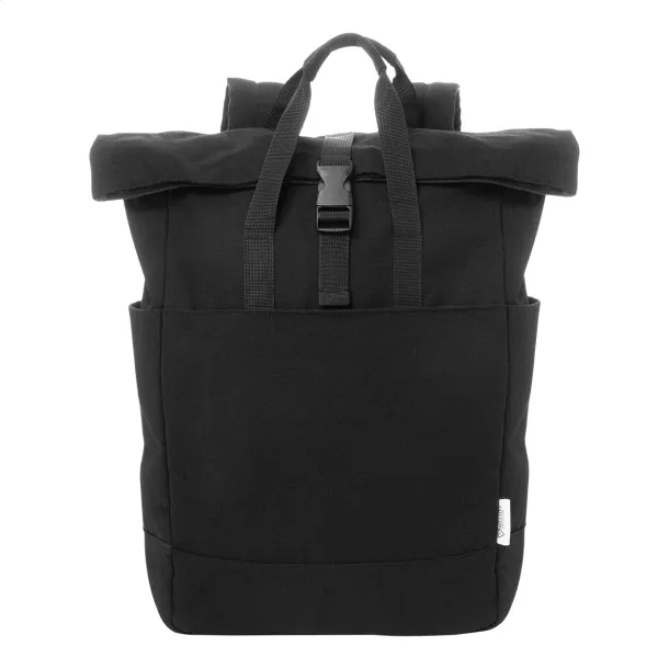 Rebyss Roll ruksak od recikliranog pamuka, 15" Crna