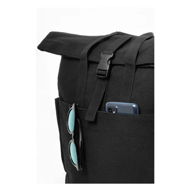Rebyss Roll ruksak od recikliranog pamuka, 15" Crna