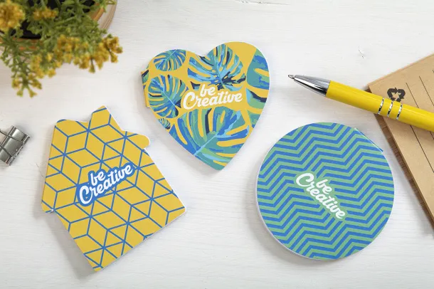 CreaStick Heart custom sticky notepad White