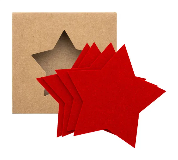 Vagnes RPET Christmas coaster set Red