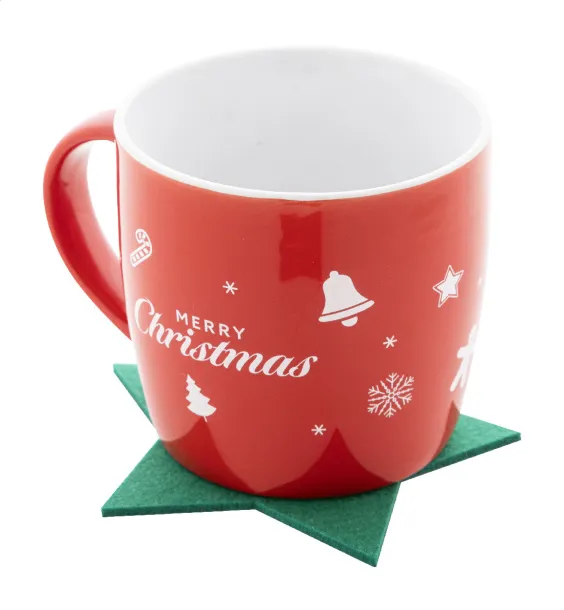 Vagnes RPET Christmas coaster set Green
