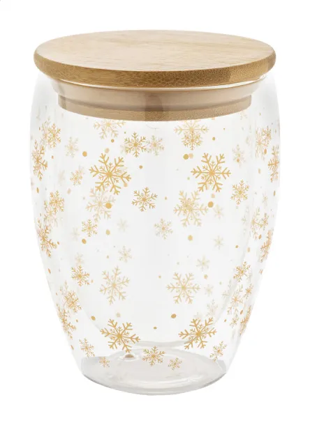 BOSTRO Christmas glass thermo cup Transparent Natural