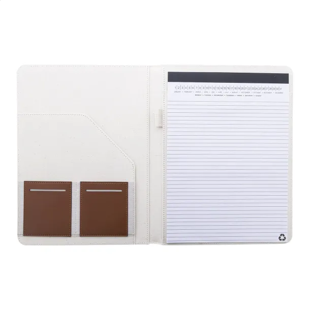 Carbasa A4 recycled canvas document folder Natural