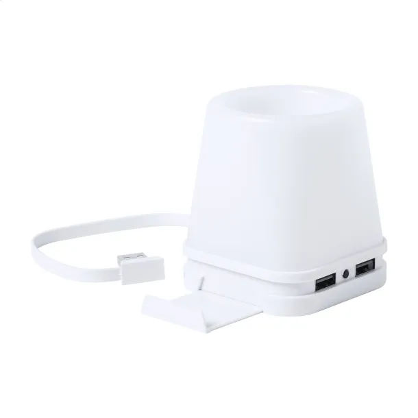 Lumeo držač za kemijske olovke s USB hub Bijela