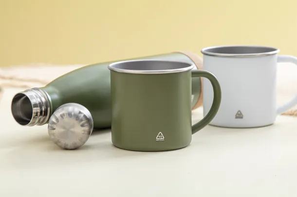 Hossa recycled stainless steel mug Green