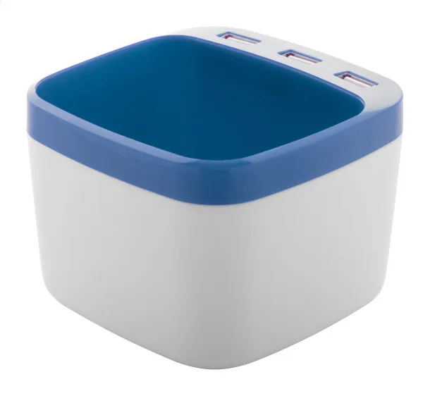 Warger pen holder with USB hub Blue White