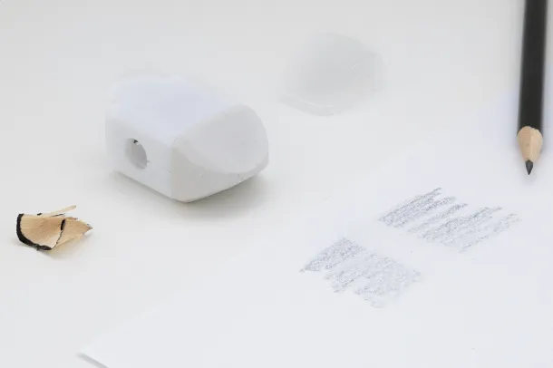 Pencix eraser and sharpener White