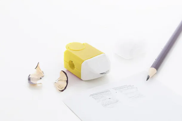 Pencix eraser and sharpener Yellow White