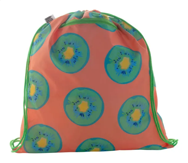 CreaDraw Zip RPET personalizirana torba s vezicama Zelena Bijela