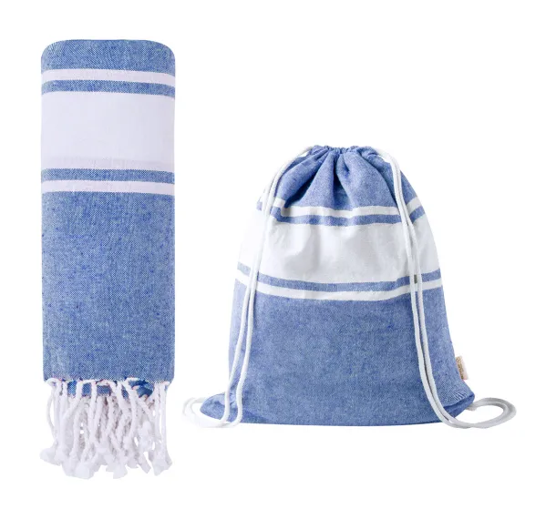 Praia beach towel and drawstring bag Dark blue