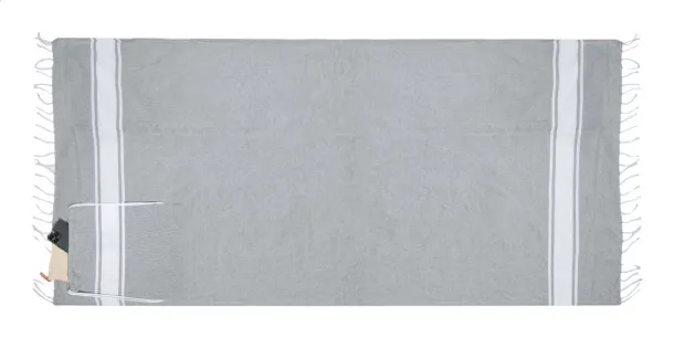 Praia beach towel and drawstring bag Grey