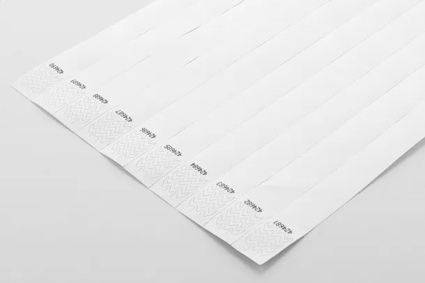 Wristvek Tyvek narukvice (10 komada) Bijela
