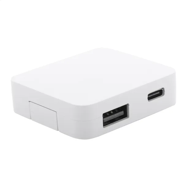 Rahubu USB hub od reciklirane ABS plastike Bijela