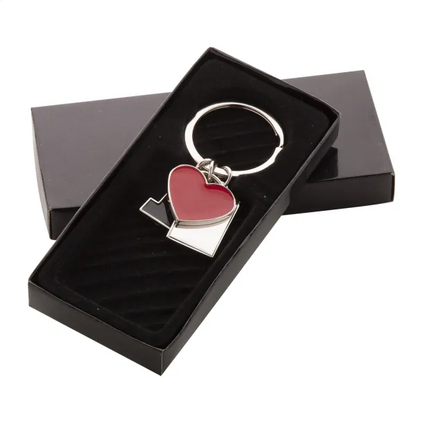 I Love keyring Red Silver