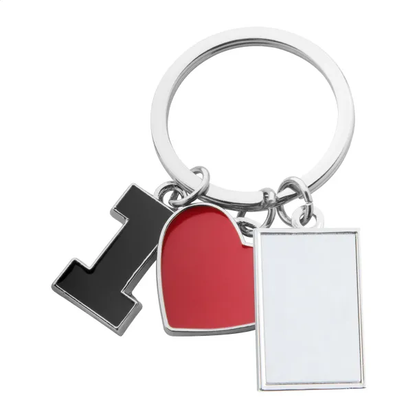 I Love keyring Red Silver