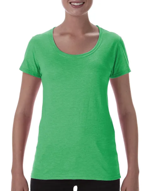  Softstyle® ženska kratka majica s dubokim izrezom - Gildan Heather Irish Green