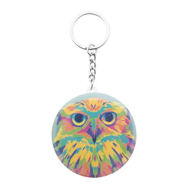 KeyBadge Mini pin button keyring White
