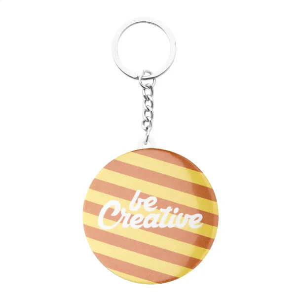 KeyBadge Mini pin button keyring White