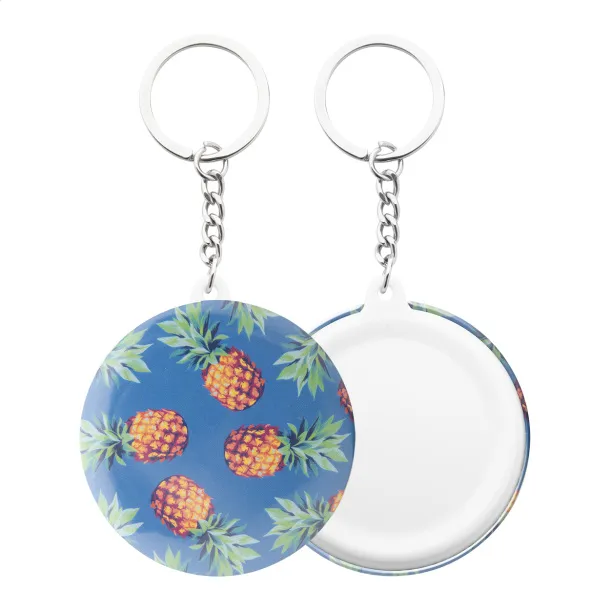 KeyBadge Mini pin button keyring White