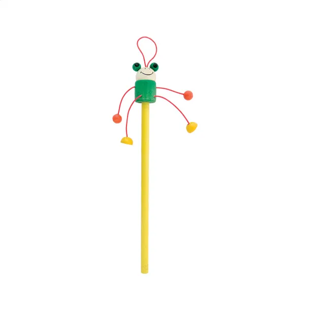 Farm wooden pencil, frog Yellow Green