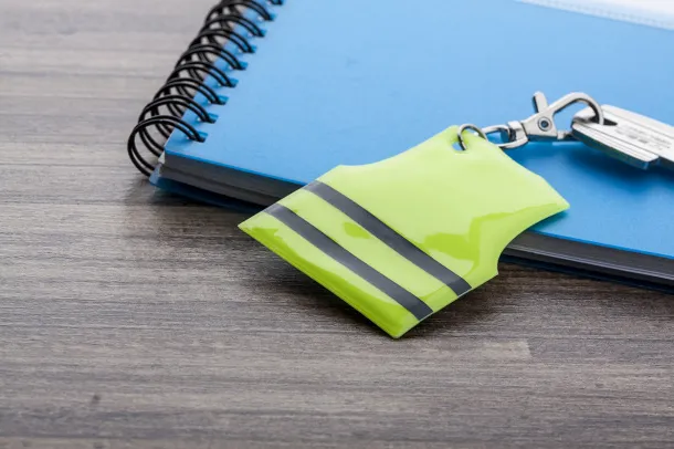 Pit Lane mini reflective vest keyring Yellow
