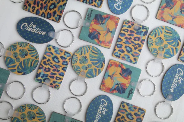 Woody B keyring Natural