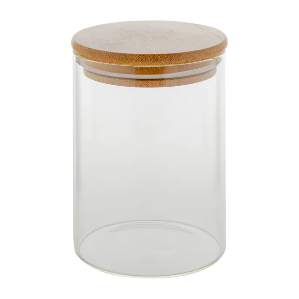 Momomi staklenka s pokoplcem od bambusa 550 ml Prozirno Prirodna