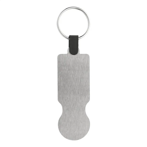 SteelCart trolley coin keyring Silver