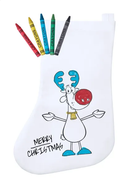 Plicom colouring Christmas stocking White Red