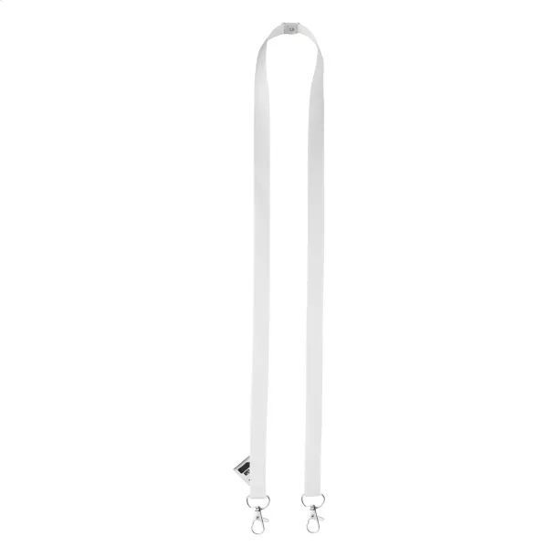Subyard 15 Double Safe Eco personalizirane dvostruke Eco vezice s kolor dotiskom (sublimacijska trakica) Bijela