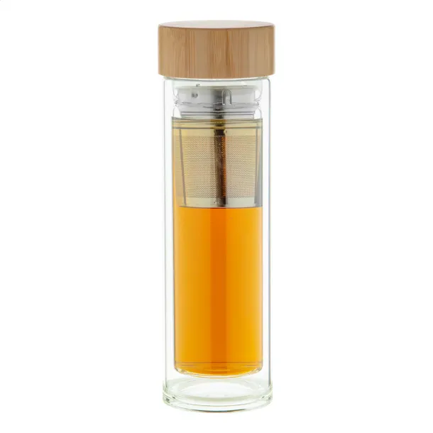 Andina staklena termo boca, 420 ml Prozirno Prirodna