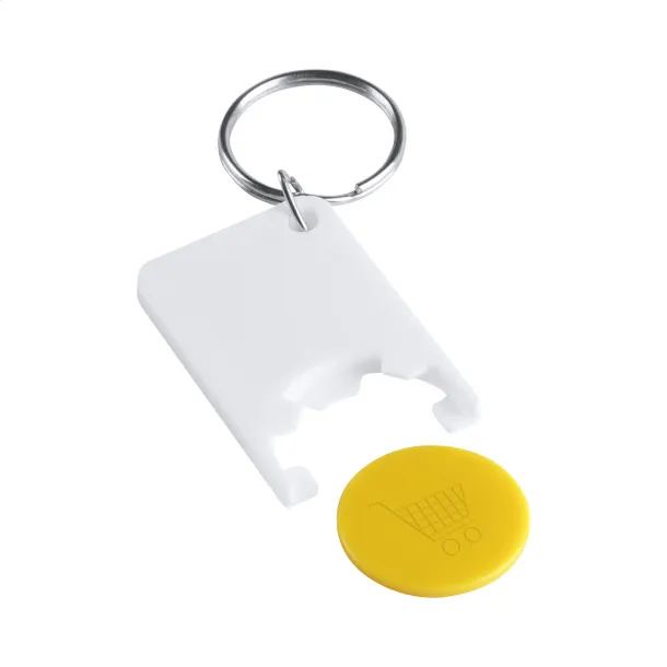 Trolex trolley coin keyring Yellow White