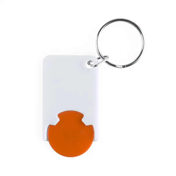 Trolex trolley coin keyring Orange White