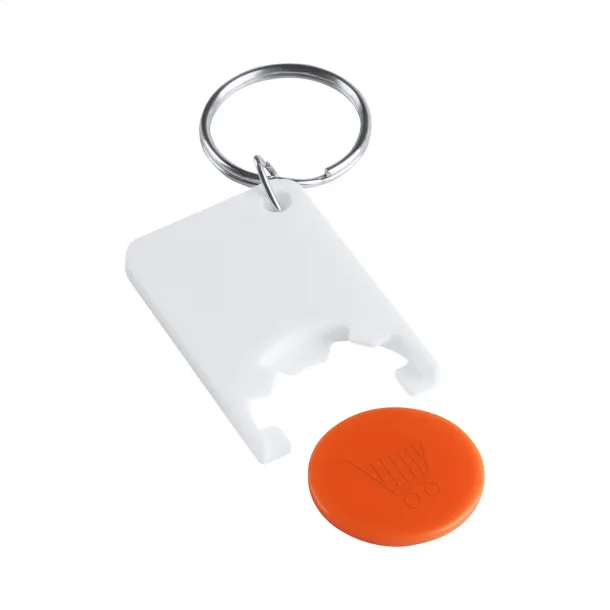 Trolex trolley coin keyring Orange White