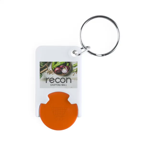 Trolex trolley coin keyring Orange White