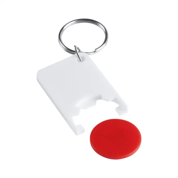Trolex trolley coin keyring Red White