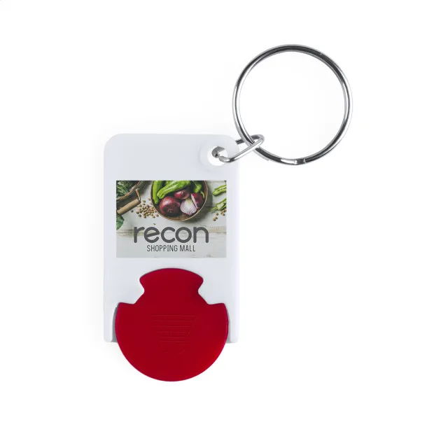 Trolex trolley coin keyring Red White
