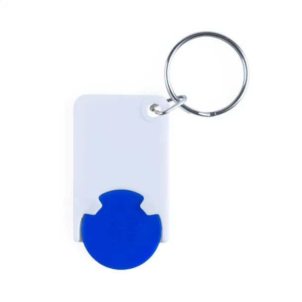 Trolex trolley coin keyring Blue White